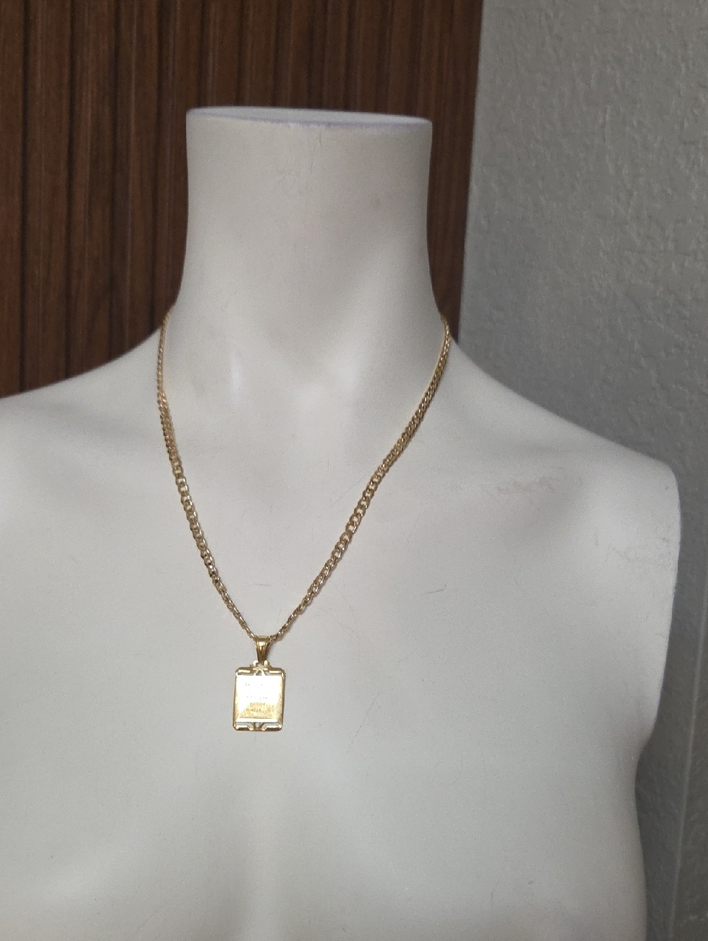 Gold Tone Square Pendant Necklace - Women Jewelry